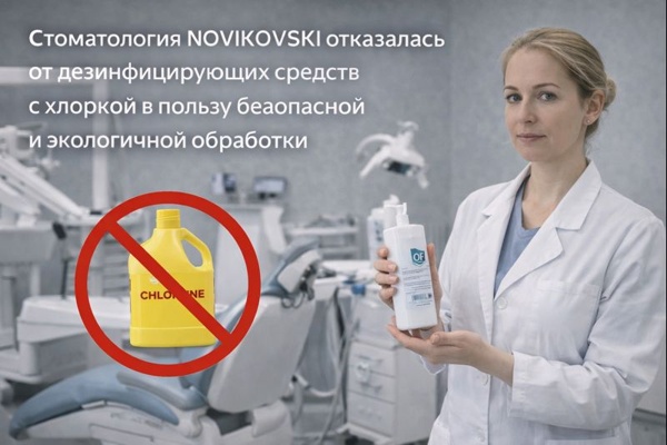 Отказ от хлорсодержащих дезинфицирующих средств в стоматологической практике: осознанный выбор клиники NOVIKOVSKI